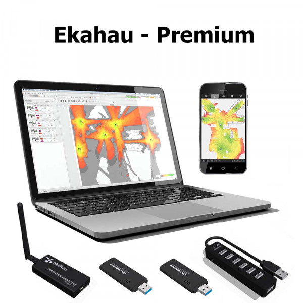 Анализатор Wi-Fi сети Ekahau Site Survey Professional + USB адаптер для обследований (2 шт) + Анализатор спектра (USB) + Анализатор Wi-Fi для Android (обязательно комплектовать с ESS-PRO-SUP)