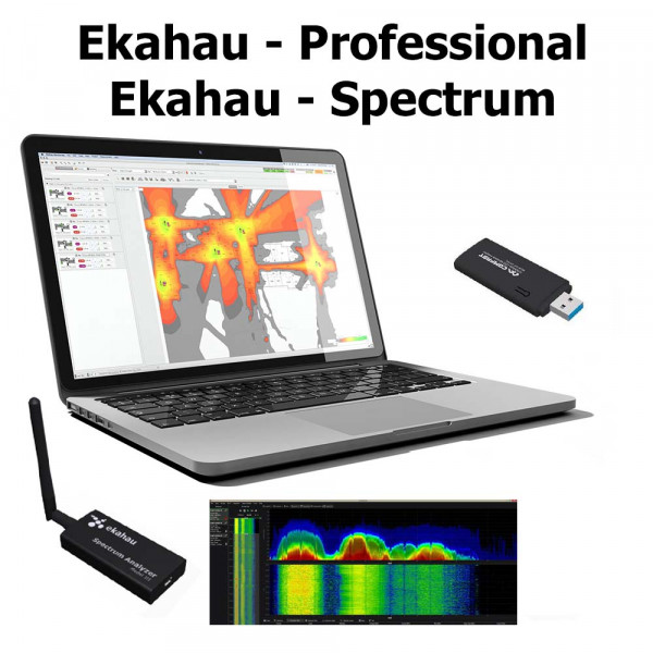Комплект: Анализатор WiFi сети Ekahau Site Survey 9.x Professional и USB Анализатор спектра 2.4 и 5 GHz (обязательно комплектовать с ESS-SUP-9x-PRO)